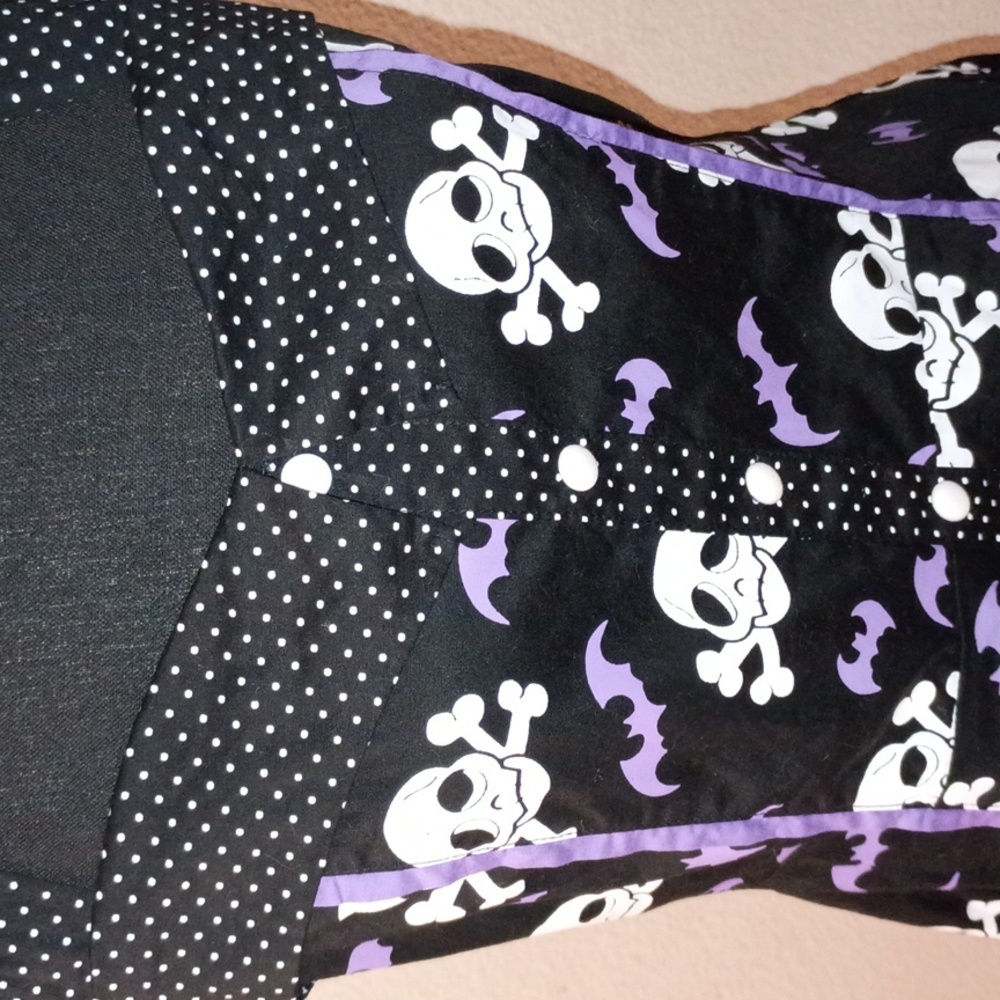 Black and White Skull Print Halter Dress